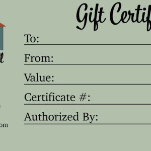 Front of gift certificate